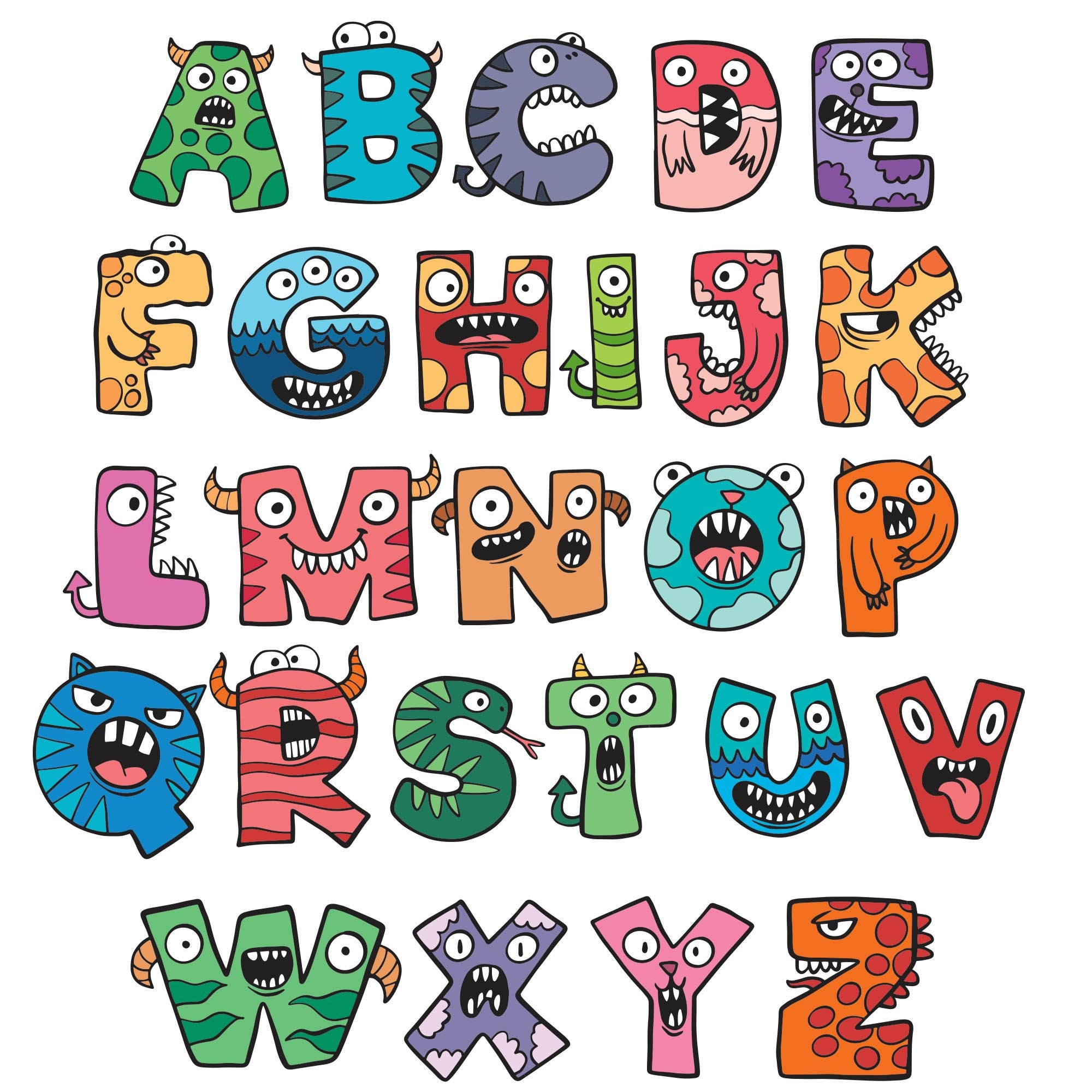 Alphabet Coloring Book. ABC Uppercase Letters PDF 27 Pages With Each