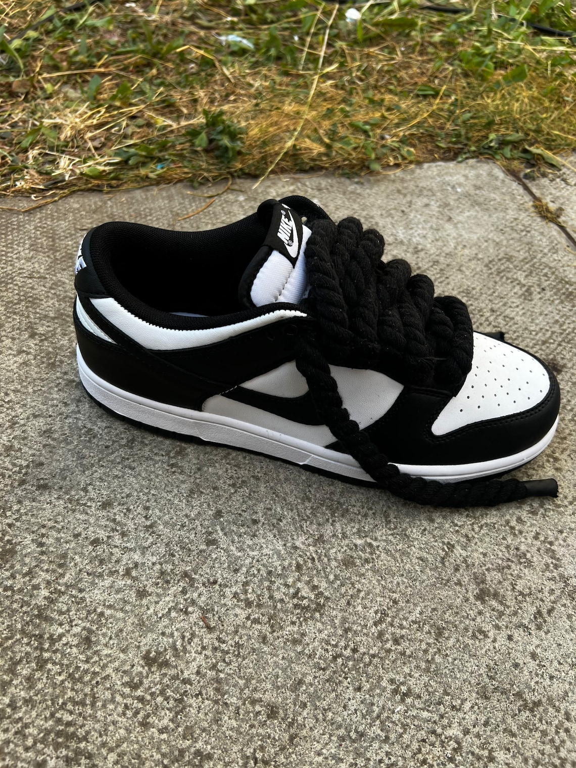 Custom Dunks Rope Lace White and Black Dunks Rope Lace Etsy