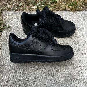 Custom Black Air Force One Rope Black Laces Custom Air Force 1 - Etsy