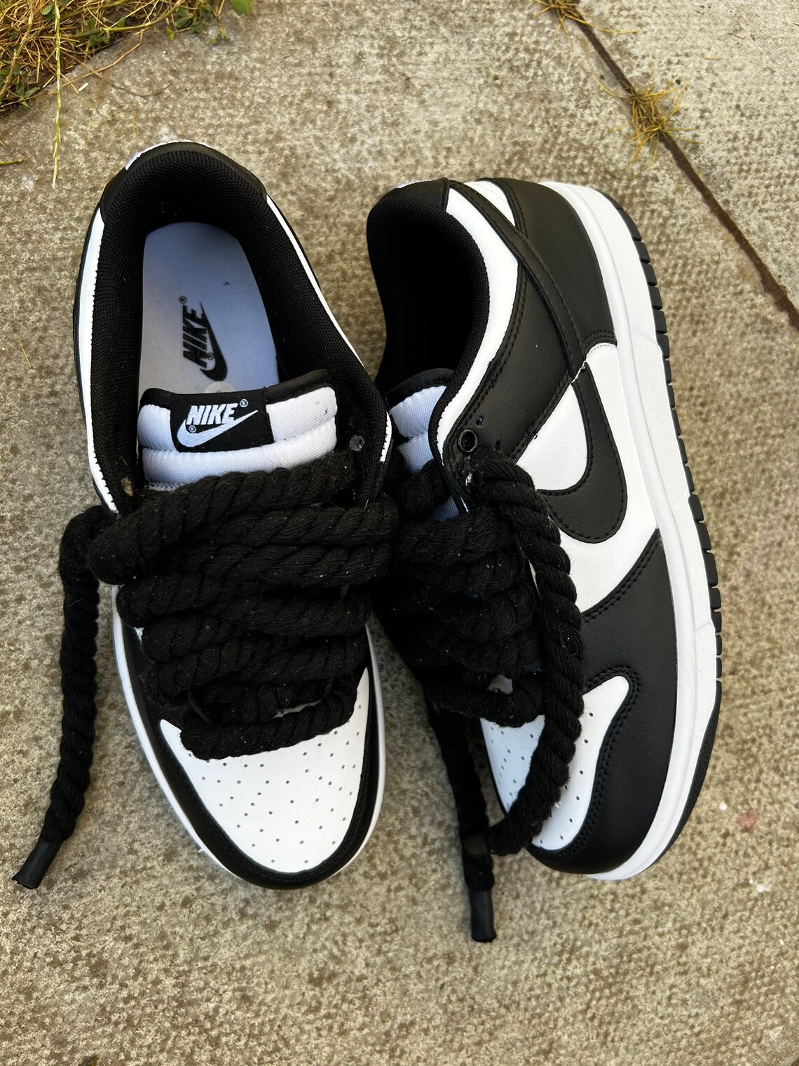 Custom Dunks Rope Lace White and Black Dunks Rope Lace Etsy