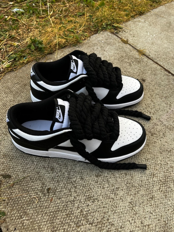 Custom Dunks Rope Lace White and Black Dunks Rope Lace Etsy