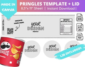 Chip Bag Template, Blank Editable Canva Template, Nutritional Label ...
