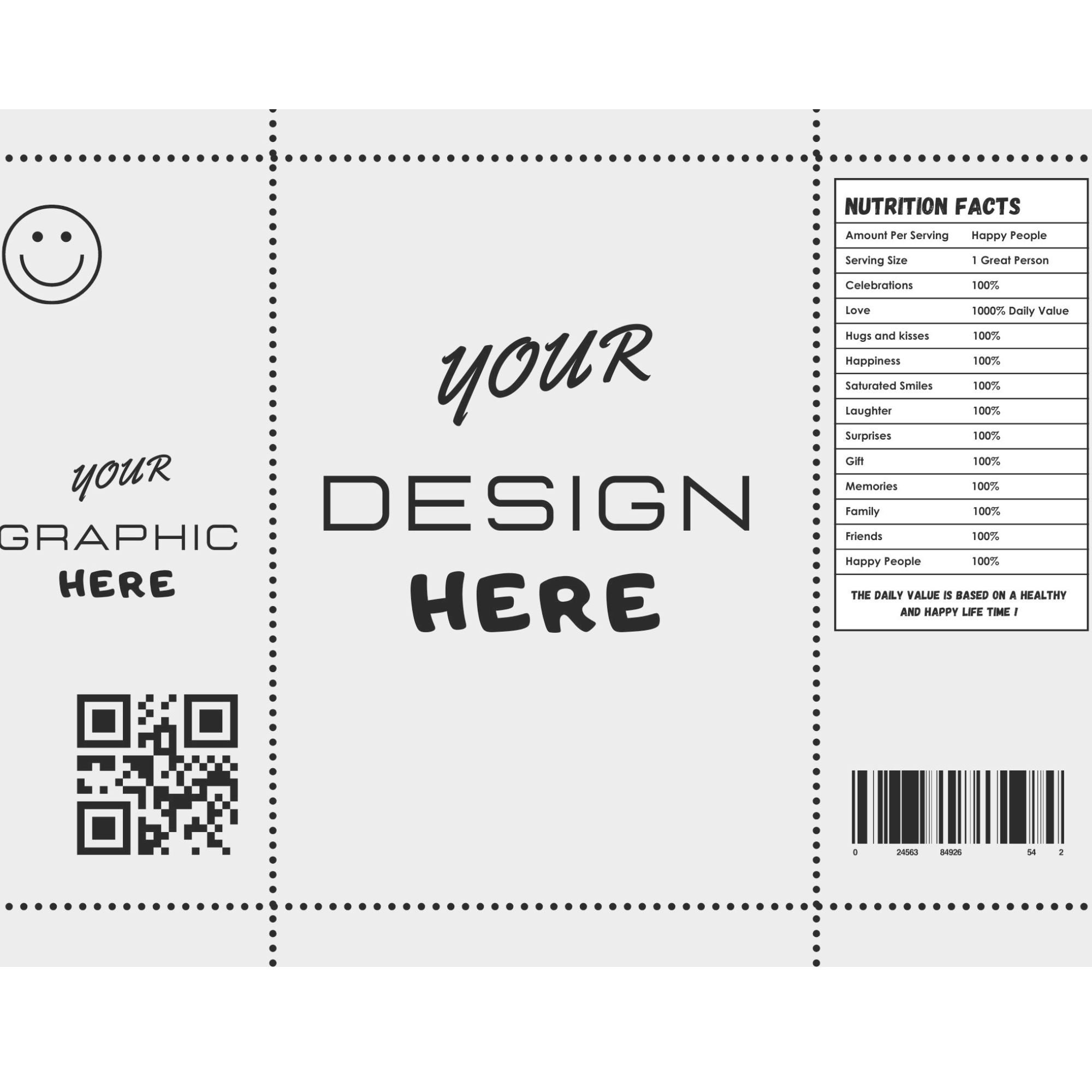 Chip Bag Template Blank Editable Canva Template Nutritional Etsy