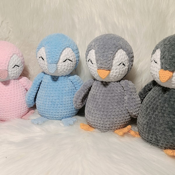 Coco the penguin crochet pattern PDF plush toy amigurumi. Fast crochet.