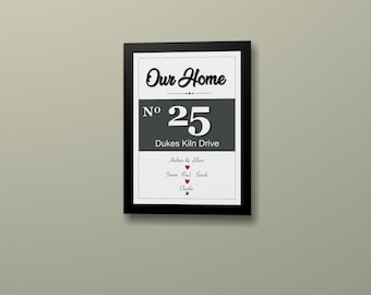 Personalized Family Tree Print: Custom Home Portrait (A4)