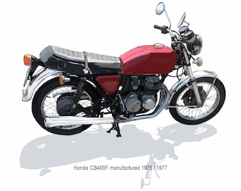 Honda CB400F digital print