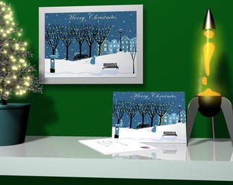 Christmas Walk In The Snow Digital Print Download