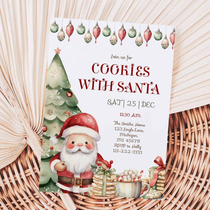 EDITABLE Cookies With Santa Flyer Template Digital Cookies - Etsy UK