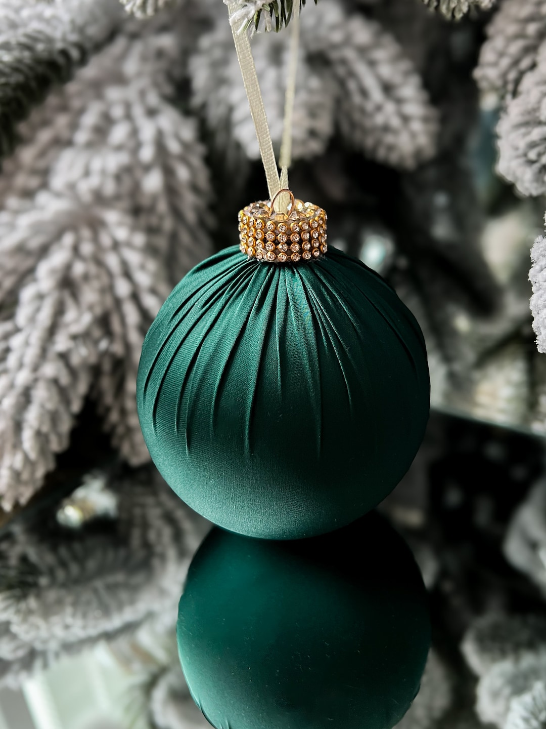EMERALD TREE DECORATIONS Handmade Silk Christmas Tree Decorations
