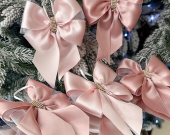 Rosa Satin-Schleife 66x105 Cm – Große Dekoschleife Für Weihnachten, Hochzeit, Geschenke