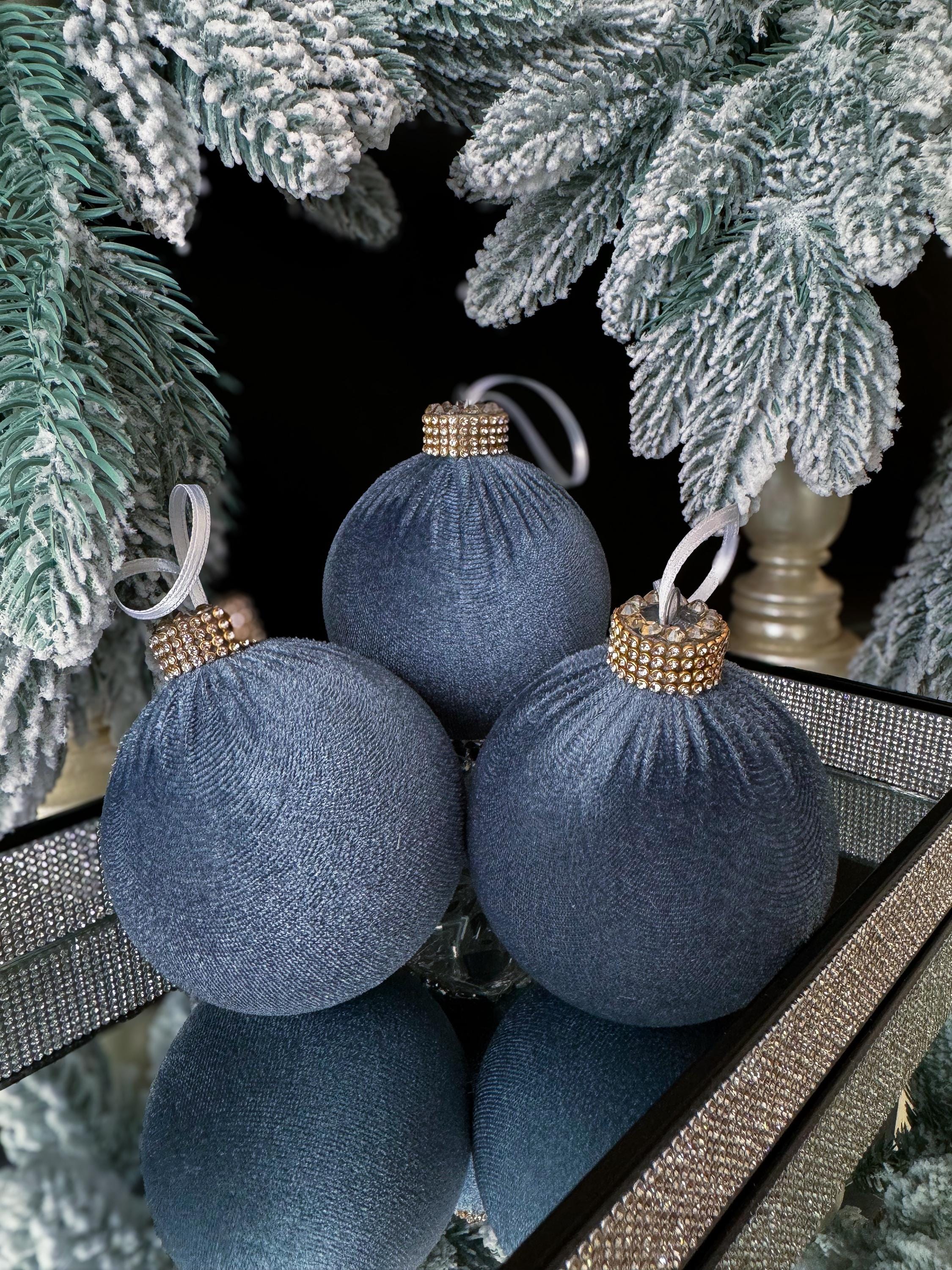 Décoration De Noël En Velours Bleu - Ornement Doux Pour Sapin - Marque Horizon, Neuf