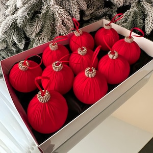 CHRISTMAS RED DECORATIONS, 3.15ʼʼ 10/12 pcs set,red Christmas ornaments,red Christmas tree balls ,red  Christmas decorations for home tree