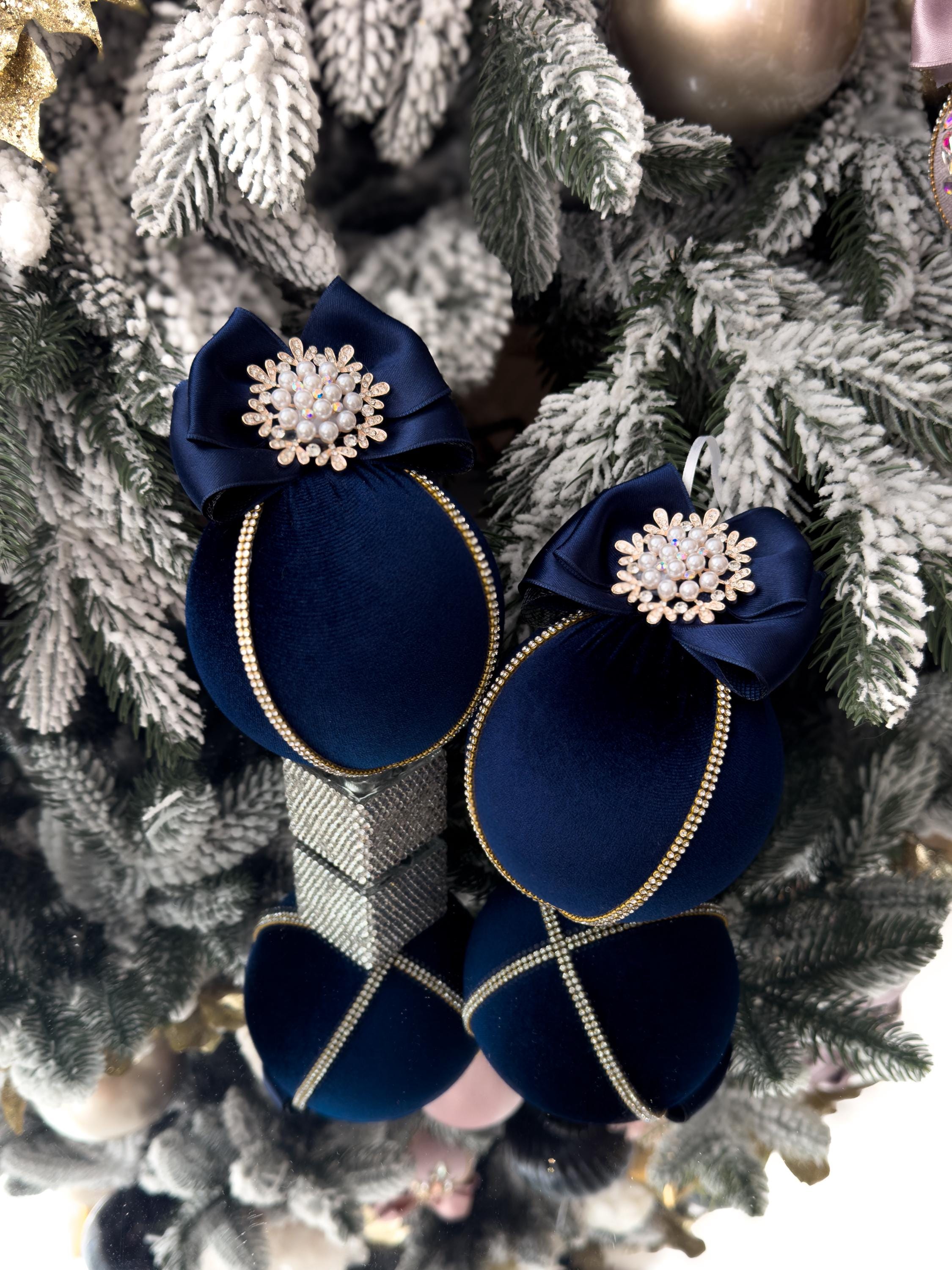 30 Palline Di Natale Blu Nebbia Assortite 6/5/4 Cm – Infrangibili Per Albero E Ghirlande