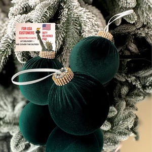 EMERALD VELVET DECORATIONS Christmas ball for home tree,green Christmas ornaments, green  Christmas bauble,green holiday decor, emerald ball