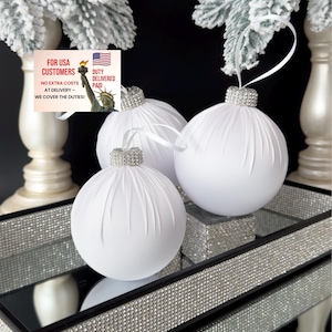 WHITE CHRISTMAS  3.15ʼʼ BALLS ,  white xmas  Balls white  Christmas ornaments white Xmas white  tree Deco set