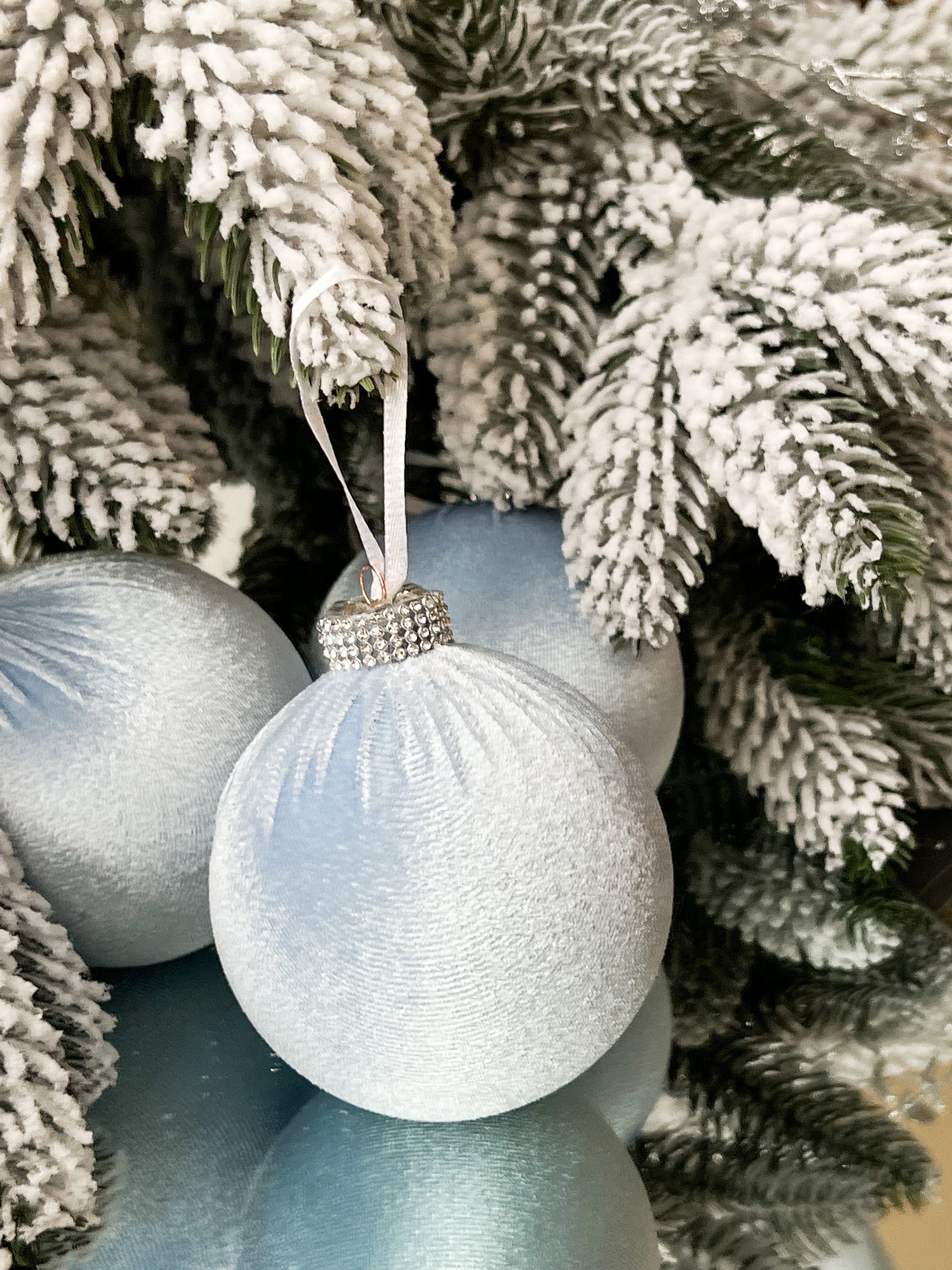 CHRISTMAS GREEN DECORATIONS, 9 Pcs Set, Emerald Velvet Christmas Ornaments  , Christmas Beige Tree Decorations , Brown Tree Deco Set 