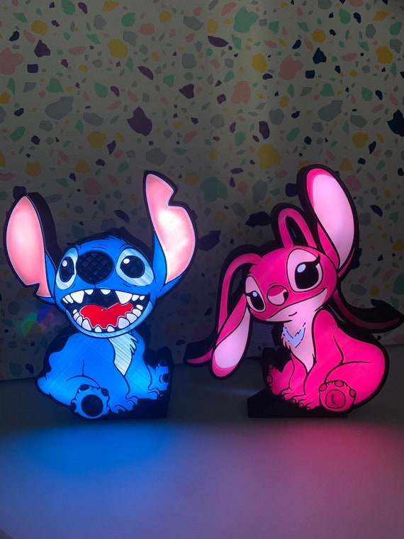 Pair of Stich and Angel Lamps Etsy