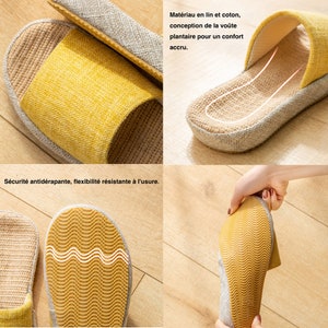 Pantofola in cotone e lino in stile minimalista giapponese e realizzata artigianalmente immagine 8