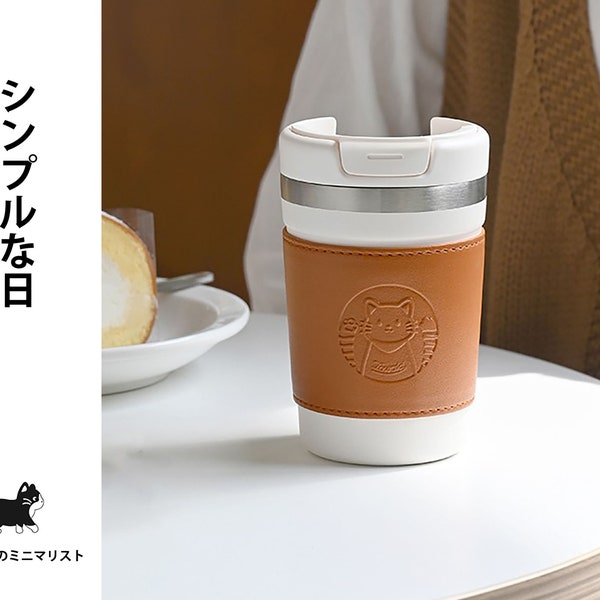 Daily thermos coffee mug in 350ml with minimalist Japanese artist design