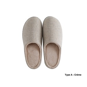Japanese minimalist style slippers with double-sided exchangeable sole Type A :Crème