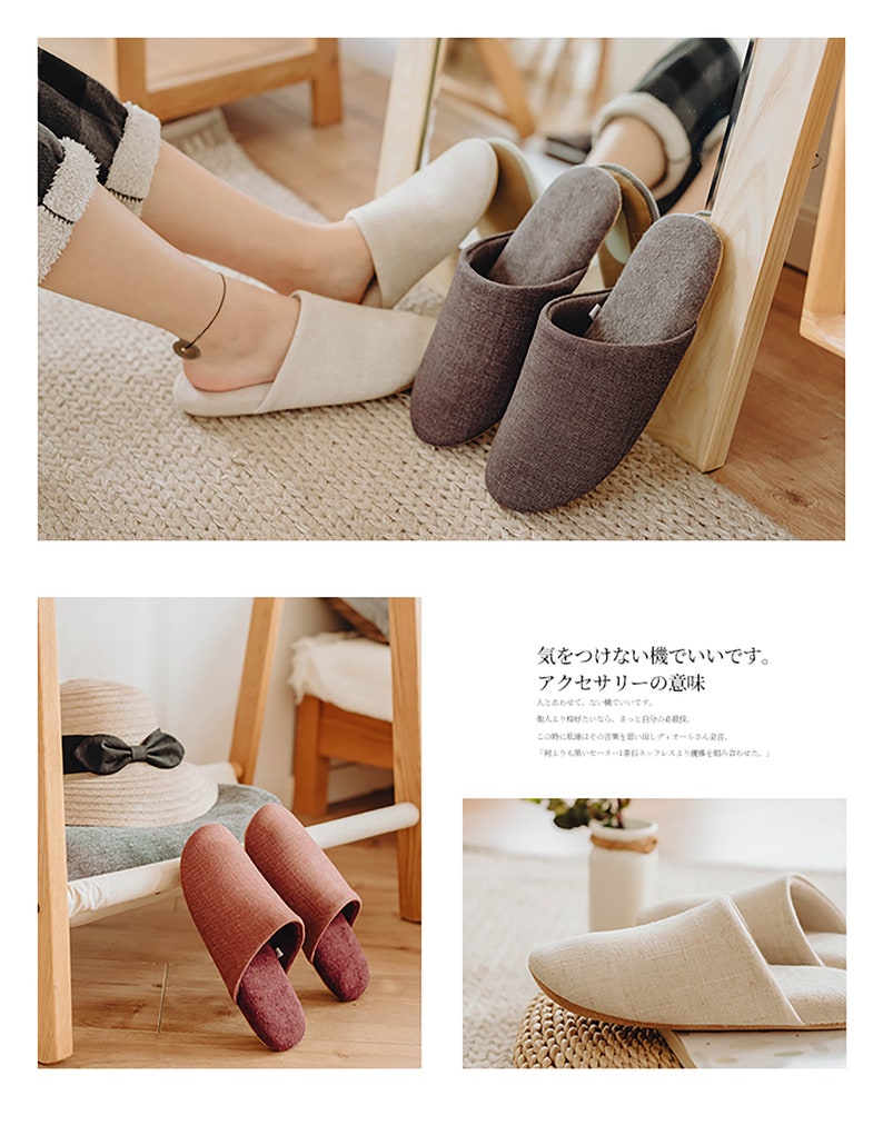 Japanische Hausschuhe aus Leinen und Baumwolle im minimalistischen Stil mit Comfort und Silence-Design Bild 5