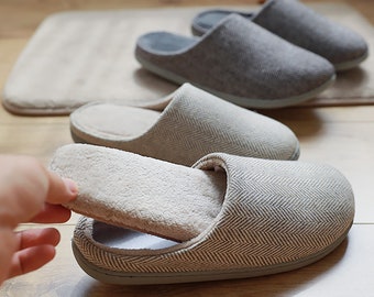 Japanese minimalist style slippers with double-sided exchangeable sole