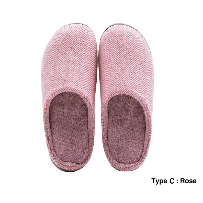 Japanese minimalist style slippers with double-sided exchangeable sole Type C: Rose