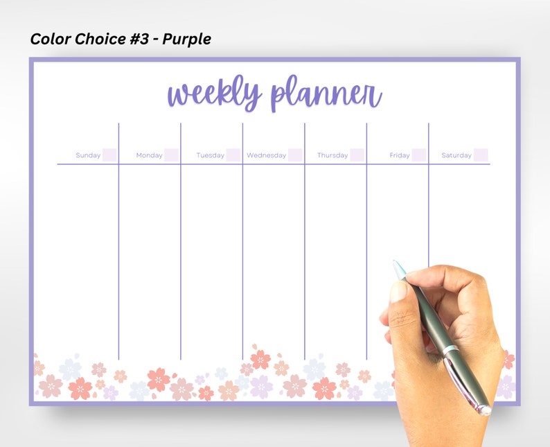 A4 Size Printable Weekly Spring Planner Spring Schedule Planner