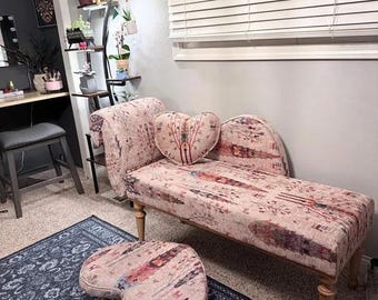 Contemporary Loveseat Chaise Lounge Chair Upholstered Sofa with footstool Reclining Bench Kilim Bench Ottoman Bench Guest Room