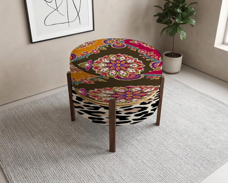 Versatile Table, Boho Side Table, Housewarming Gift, Convertible Ottoman image 3