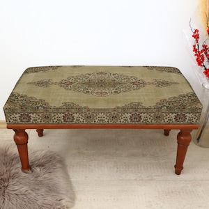 Frontdoor Bench, Piano Bench, Ottoman Bench, Upholstered Bench, Turkish Rug Bench, Kilim Bench, Home Decor Bench, Handmade Bench