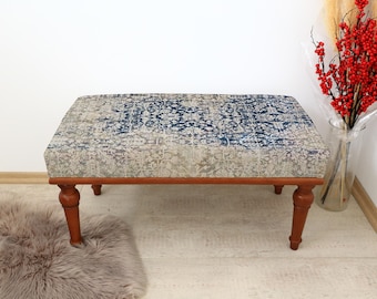 Ottoman Bench, Upholstered Bench, Handmade Furniture, Footstool Bench, Study Desk Bench, Farmhouse Decor Bench, Piano Bench, Lounge Couch