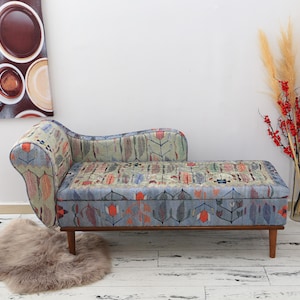 Living Room Chaise Lounge Sofa, Modern Design for Cozy Seating Home Comfort, Ottoman Bench Storage, Boho Entryway Furniture