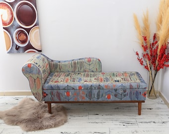 Living Room Chaise Lounge Sofa, Modern Design for Cozy Seating Home Comfort, Ottoman Bench Storage, Boho Entryway Furniture