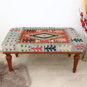handmade furniture, kilim bench, ottoman bench, footstool bench, bedroom bench, sittin bench, dining chair, vanity bench, porch bench