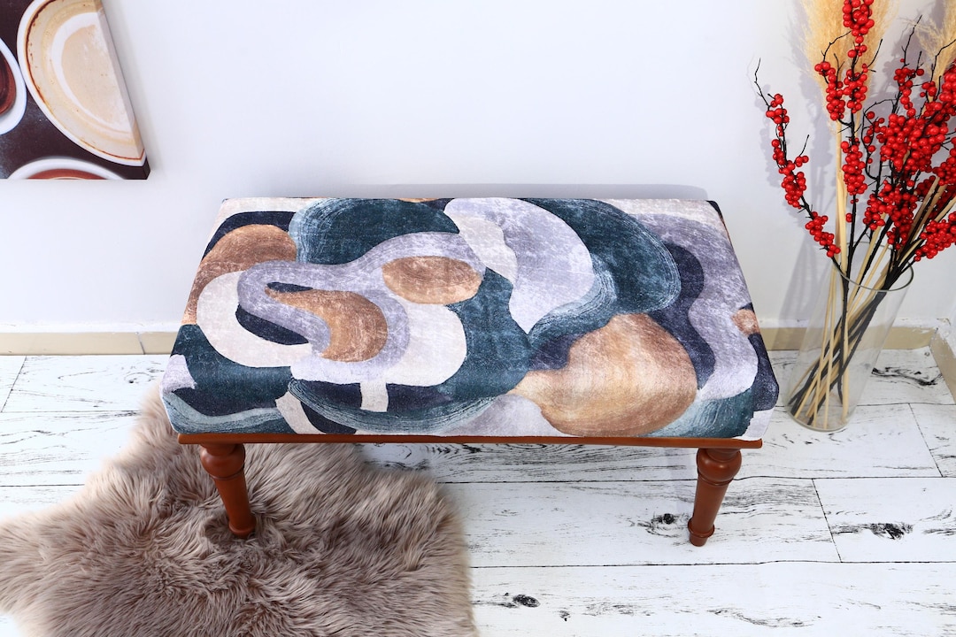 Cozy Bench, Padded Bench, Upholstered Ottoman, Handmade Bench, Living ...