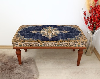 wood work bench, ottoman bench, handmade furniture, kitchen chair, piano bench, dining bench, sitting bench, turkish rug bench,