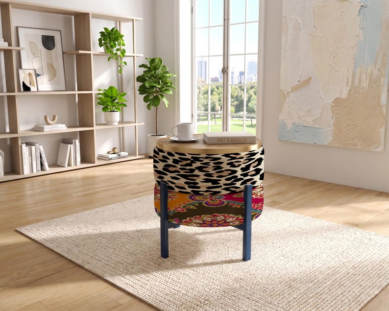 Versatile Table, Boho Side Table, Housewarming Gift, Convertible Ottoman image 1