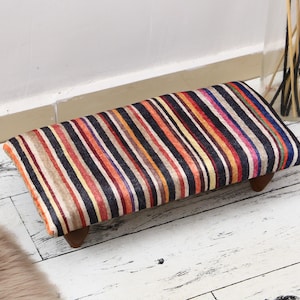 Step stool for bed, Lightweight stool, Sofa tray, Pouf with legs, Ottoman stool, Floor chair, Padded stool, Footstool pouf, Boho stool
