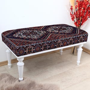 Bohemian Bench Seat, Entry Bench, Turkish Inspired Style Seating, Living Room Furniture, Vibrant Home Decoration, Custom Make Up Bench
