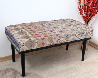 Ottoman Bedroom Stool, Upholstered Seat, Chic Design Bench, Ottoman Bench for Bedroom, Elegant and Compact Style Piano Bench, Lounge Couch