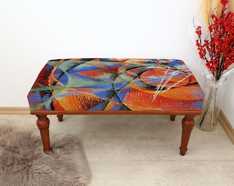 Living Room Bench, Custom Made Bench, Hallway Seating, Entry Bench, Upholstered Bench, Colorful Entry Bench, Boho Ottoman Bench, Home Decor