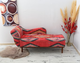 Retro Sofa Couch, Vintage Mid Century Modern Upholstered Loveseat for Living Room Seating and Home Decor, Vintage Upholstered Loveseat