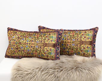 Decorative pillow, Oriental pillow, Throw pillow cover, Blue pillowcase, Accent pillow, Vernal pillow, Saloon pillow, Boho pillows