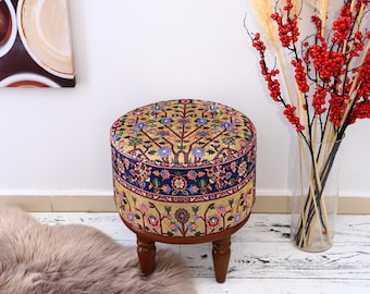 Round stool, Bean bag ottoman, Footrest stool, Sofa stool, Padded stool, Comfortable stool, Wood work bench, Upholstered bench, Low stool
