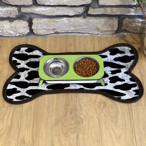 Personalisierte Knochenform Fressnapfmatte, niedliches Haustier-Tischset für Hundefutternäpfe