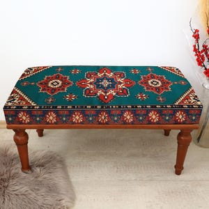 Frontdoor Bench, Piano Bench, Ottoman Bench Upholstered Bench, Turkish Rug Bench, Kilim Style Bench, Home Decor Bench, Handmade Bench
