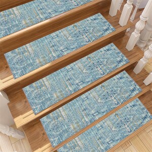 Treppenstufen Abdeckung, Kelim Teppich Läufer für Treppen, Buntes Dekoratives Läufer, Boho Style Wohnkultur, Rustikaler Teppich Läufer