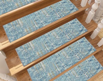 Stair Tread Cover, Kilim Rug Runner for Stairs, Colorful Decorative Runner, Bohemian Style Home Decor, Rustic Rug Runner, Stair Step Rugs