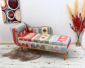 Designer Storage Bench with Arms, Ottoman Decor Bench, Turkish Entryway Bench, Cozy Living Room Seat, Upholstered Bedroom Bench, Home Decor